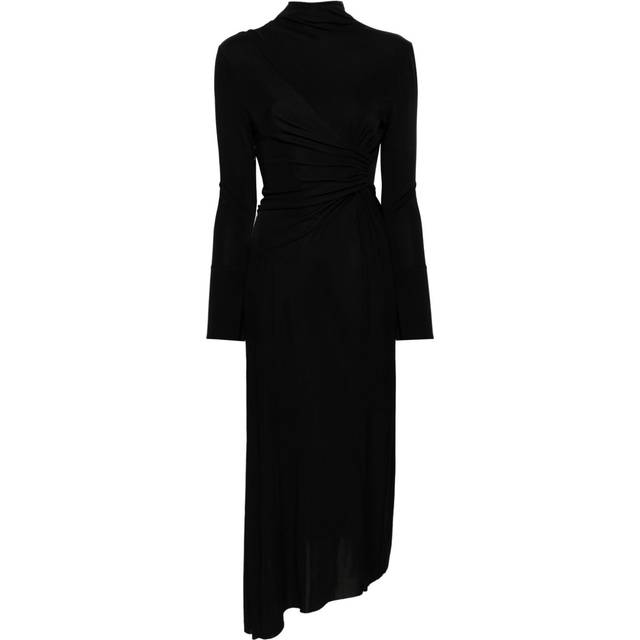 Victoria Beckham - twist-front draped maxi dress - women - Rayon - 16 - Black