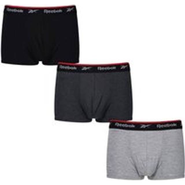 Men's Reebok Redgrave 3 Pack Men's Sport Trunk - Black/Black/Grey - Size: 33/32/32/38/Regular