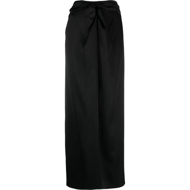 Nanushka - Heida satin wrap maxi skirt - women - Recycled Polyester/Acetate - S - Black