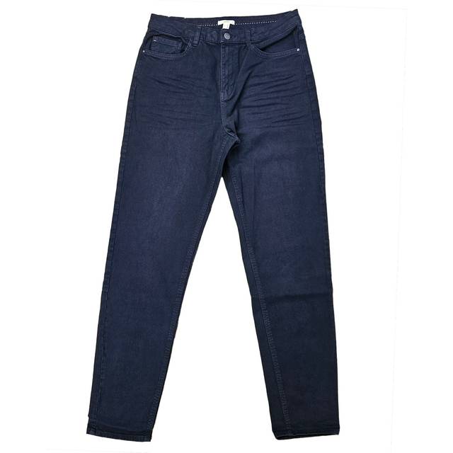 ESPRIT Damen nachhaltige High Waist Jeans aus Bio-Baumwolle Denim-Hose im 5-Pocket Style 010EE1B315 400 Blau