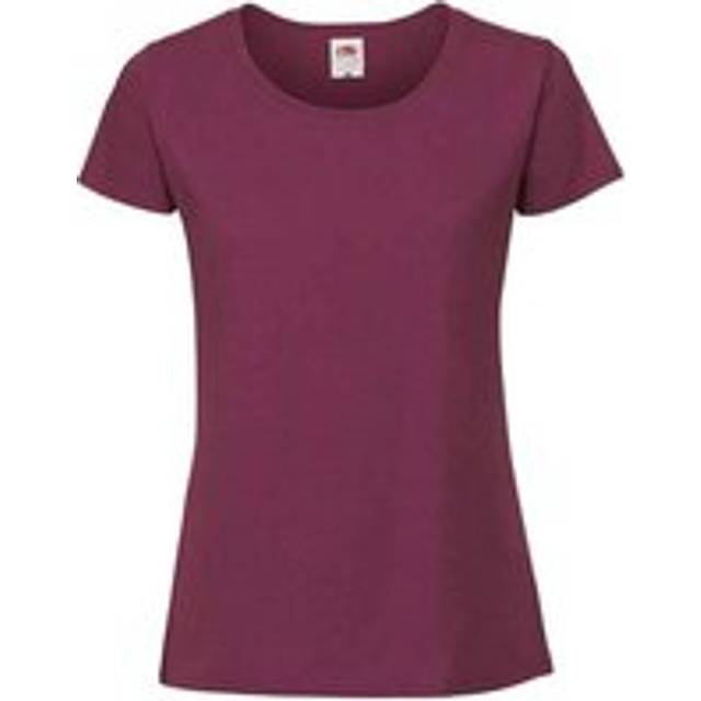 (XS, Burgundy) Fruit Of The Loom Womens/Ladies Iconic Ringspun Cotton T-Shirt