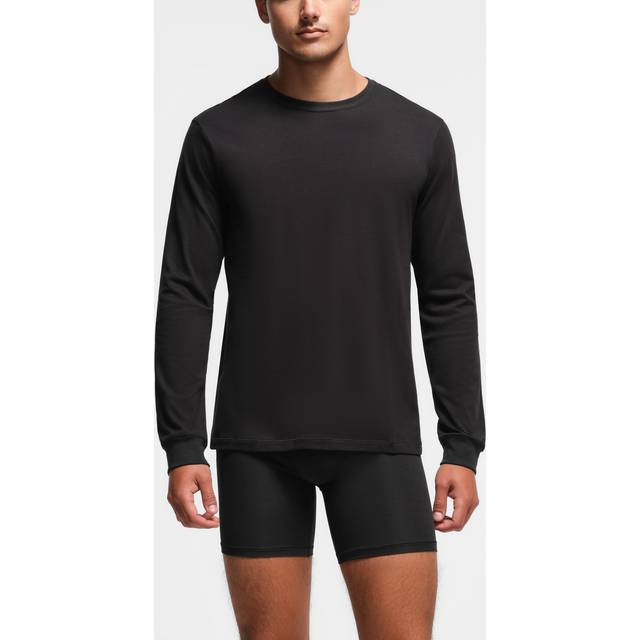 SKIMS Mens Classic Long Sleeve T-Shirt | Black | Large | SKIMS Cotton - Onyx