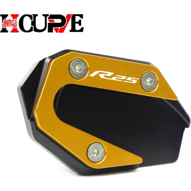 (YZFR25 Gold) Motorcycle CNC Kickstand Foot Side Stand Extension Pad Support Plate Enlarge