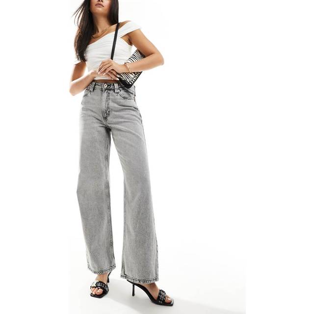 River Island Womens Grey Relaxed Straight Fit Jeans - 18L