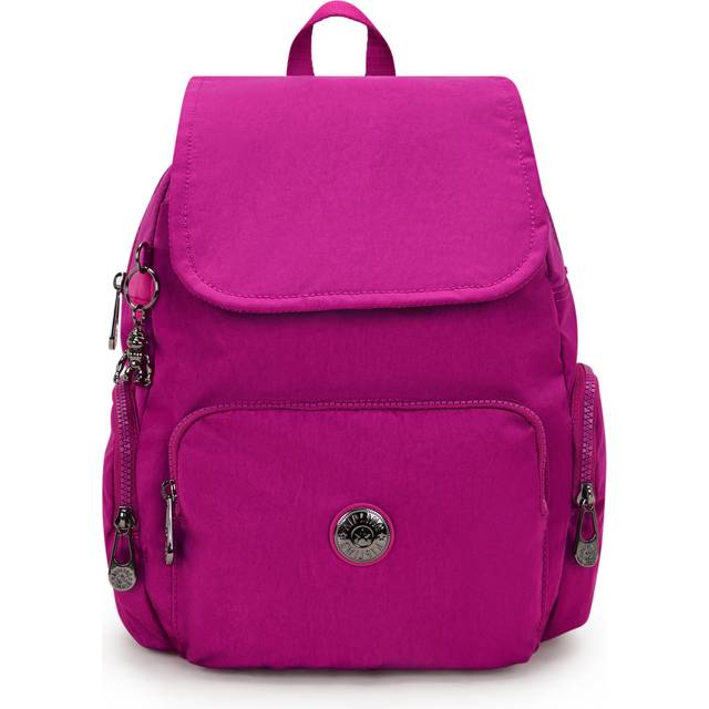 Kipling Backpack City Zip S Fuchsia Night Pink Small Woman 100% Polyamide