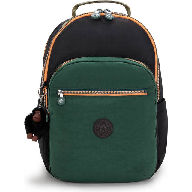 Kipling Backpack Seoul College Tree House Block Mixed Colours Large Woman 56% Recycled Polyamide, 44% Polyamide