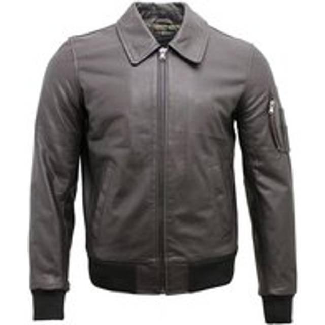 Cowhide Airline Leather A2 US Airforce Bomber Jacket - Brown - XXXL