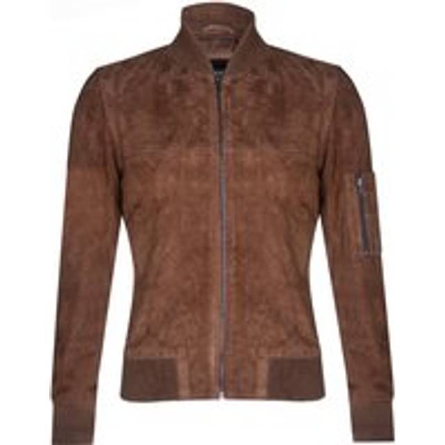 (4XL) Mens Tobacco Suede Bomber MA-1 Varsity  Jacket