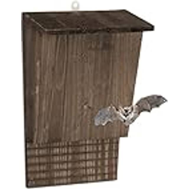 Relaxdays - Bat Box, Large Safelodging for Wildlife, HxWxD: 37x22x12.5, Animal Hotel, Sanctuary, Protect, Pine Wood, Brown