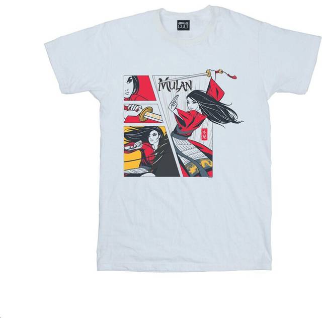 Disney Mens Mulan Movie Comic Style T-shirt M vit