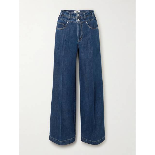 PAIGE Portia High Rise Wide Leg Double Waistband Jeans, Michiru