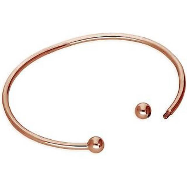Rose Gold Plated Sterling Silver Ladies Opening Torque Bangle