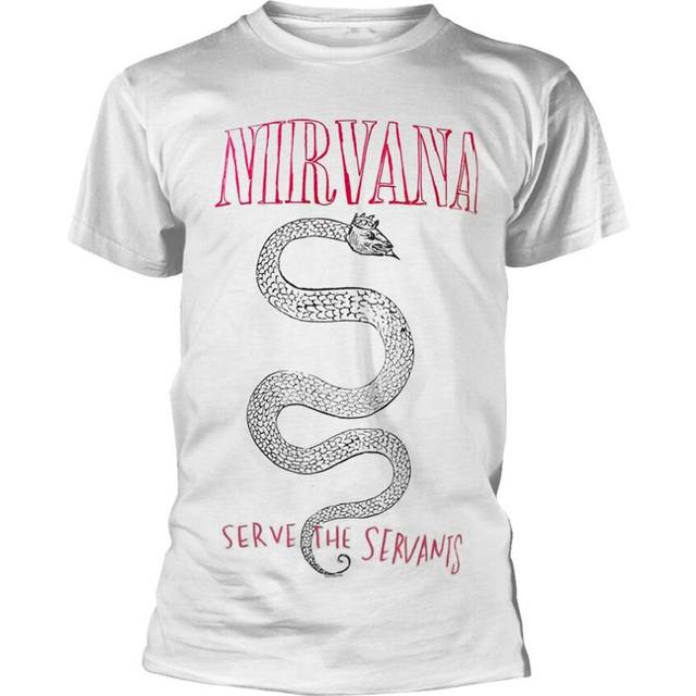 (L, White) Nirvana Unisex Adult Serve The Servants Serpent T-Shirt