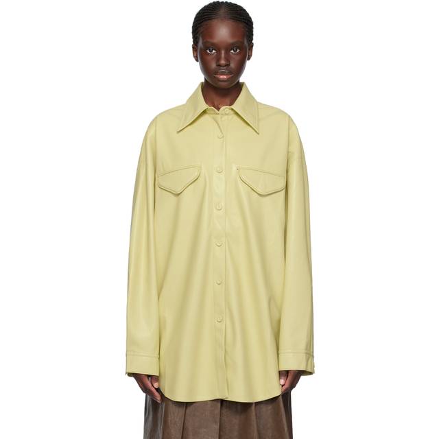 Nanushka Yellow Kaysa Vegan Leather Shirt - Lemongrass - M
