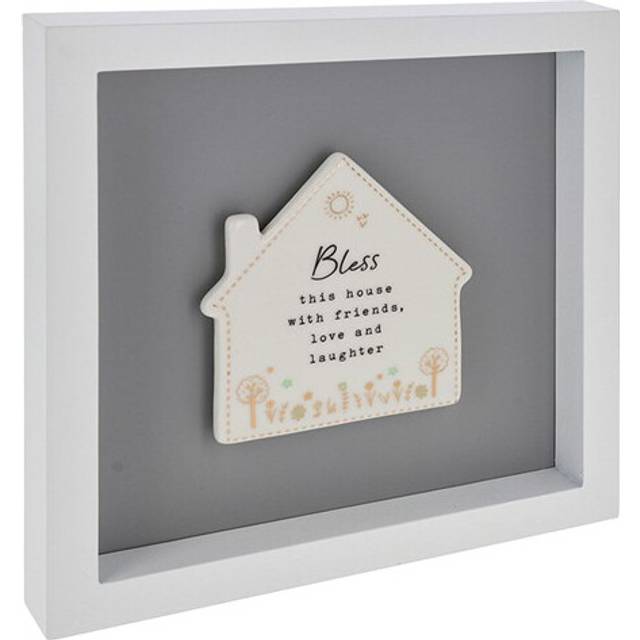 Heartfelt art bless this house friends love & laughter home wall plaque gift