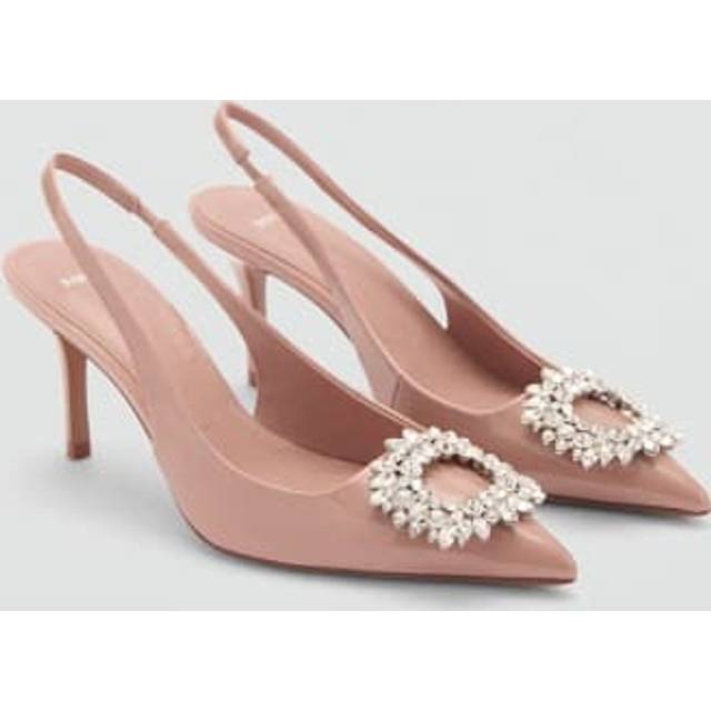 Jewel-heel shoes nude - Woman - 2 - MANGO - Nude