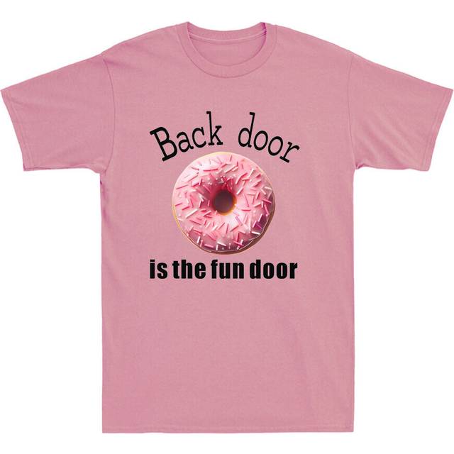 Back Door Is The Fun Door Funny Donut Graphic Men's Cotton Short Sleeve T-shirt