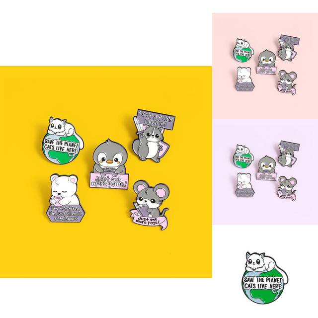Animal Stylish Brooch Pins In Fun Cat Penguin And Polar Bear Shapes Perfect For Any Occasion