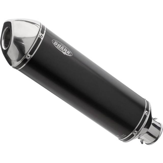 SHARK EXHAUST DSX-5 eloxed aluminium/end cap polished stainless steel black