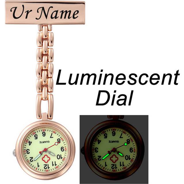 (Luminescent Dial) Customized Engraved Your Name Personalized LOGO Lapel Pin Brooch Midwife