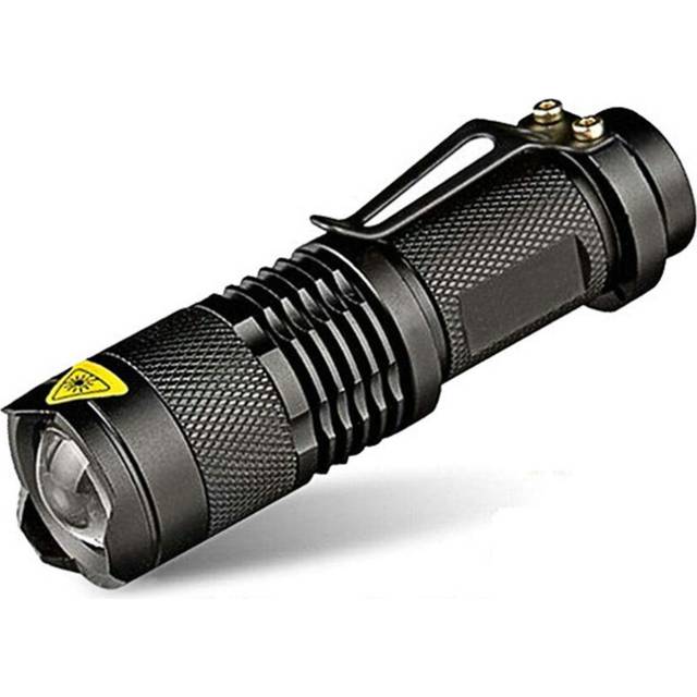 Chronus Portable Flashlight with Rechargeable LED Lanterns Waterproof T6 5 Modes Zoomable LED Torch for Hiking(Black)