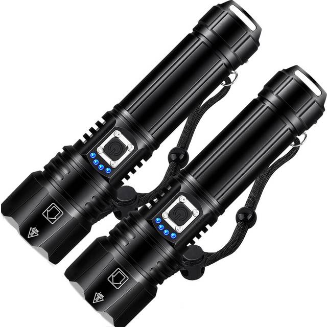 Chronus Flashlights High Lumens Rechargeable, Super Bright LED Flashlight with 5 Modes, Waterproof Powerful Flash Light Multifunctional Flashlights