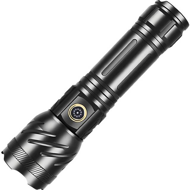 Chronus High Lumens Flashlights Rechargeable Flashlights 2000 Lumens IPX6 Zoomable Flash Light for Home Emergency Camping Hiking(Black)