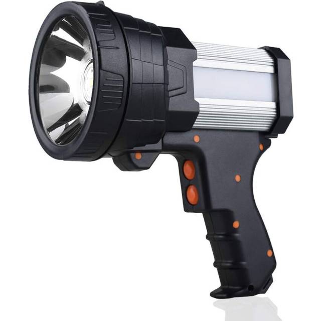 Chronus Rechargeable spotlight, Flashlight Searchlight and Flood Camping Flashlight(Silver)