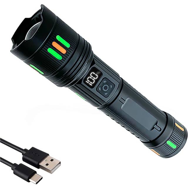 Chronus Flashlights Rechargeable High Lumens, Super Bright Flashlight, Adjustable Tactical Flashlight Waterproof Handheld Flash Light LED Flashlight
