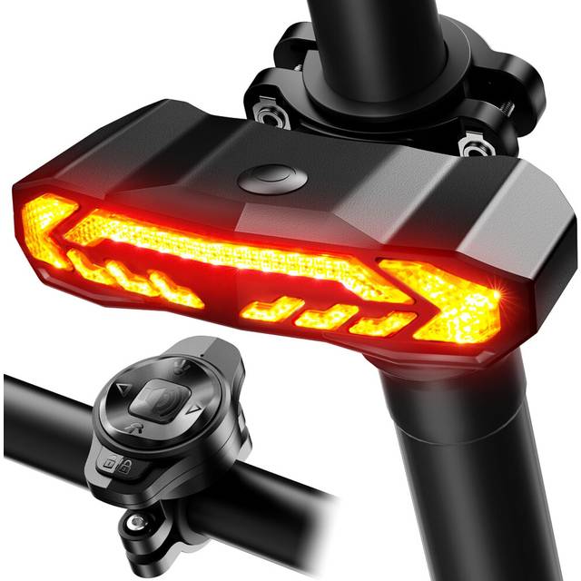Chronus Smart Bike Tail Light with Turn Signals and Brake Light, Anti-Theft Bike Alarm with Remote, Bike Horn with USB-C Rechargeable, Auto ON/Off,
