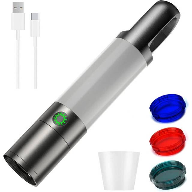 Chronus Zoomable Led Flashlight with COB Sidelight with Magnetic Hook,Rechargeable EDC Small Lantern Flashlight,Waterproof,Tactical Portable Handheld