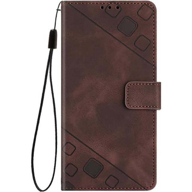(Brown) Case for Tcl 505 Card Holder Wallet Flip Cover Magnetic Leather