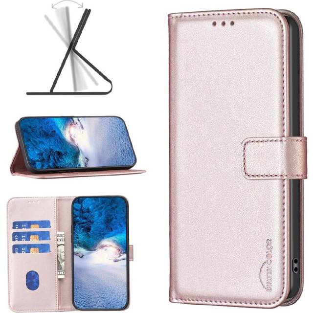 (Gold) Flip Case for Samsung Galaxy A14 4g/5g Leather Case Business Wallet Multi-card Slot Multi-color