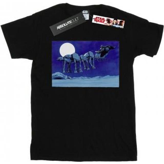 (12-13 Years, Black) Star Wars Boys Christmas AT-AT Sleigh T-Shirt