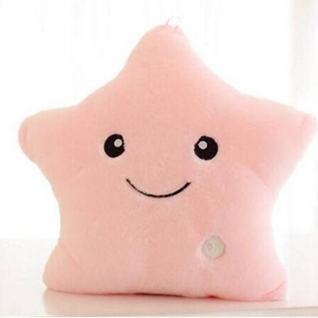 (A) Creative Luminous Pillow Stars/Love Stuffed Plush Toy Glowing Colorful