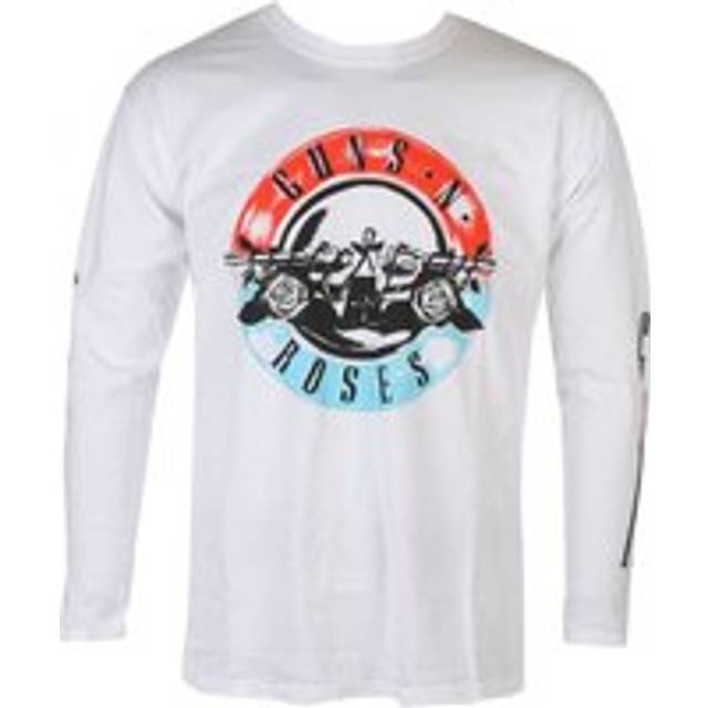 (M, White) Guns N Roses Unisex Adult Motorcross Logo Long-Sleeved T-Shirt