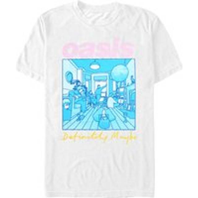 (XL, White) Oasis Definitely Maybe Illustration Colour T Shirt