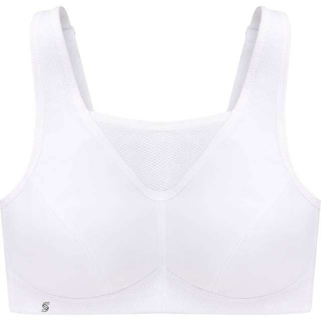 Glamorise Full Figure Plus Size No-Bounce Camisole Wirefree Sports Bra - White