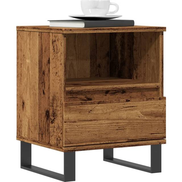 vidaXL Bedside Cabinet Old Wood 40x35x50 cm Engineered Wood - Brown