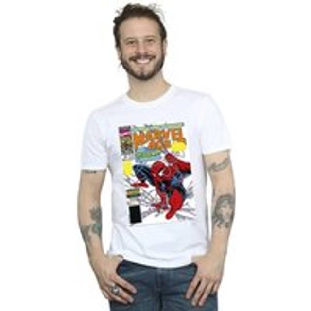 (4XL, White) Marvel Mens Spider-Man Marvel Age Comic Cover T-Shirt