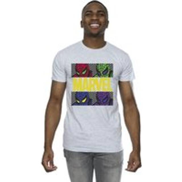 (M, Sports Grey) Marvel Mens Spider-Man Pop Art T-Shirt