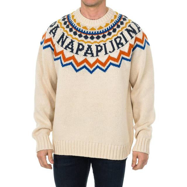 Napapijri Mens long-sleeved round neck sweater NP000IZSN - Multicolour Wool - Size 2XL