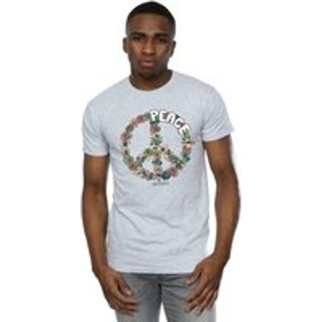 (M, Sports Grey) Woodstock Mens Floral Peace T-Shirt