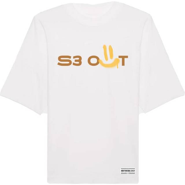 Superb WoMens Oversize Stress Out T-shirt - White - Size X-Large
