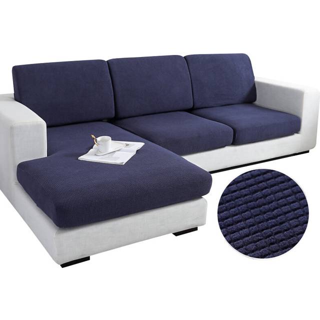 Sofa Cover Navy Polyester Thick Stretchable Cushion For Living Room Slipcovers