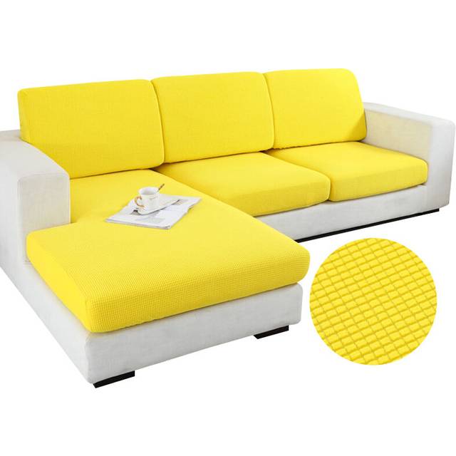 Sofa Cover Yellow Polyester Thick Stretchable Cushion For Living Room Slipcovers