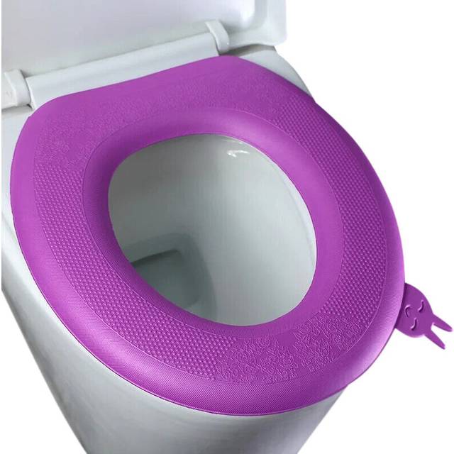 Purple Washable Toilet Seat Cover Mat Pad Cushion For O Shape Toilets Bath Mats Rugs & Toilet Covers