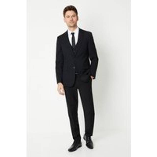 Mens Black Skinny Fit Essential Suit Trousers - 38R