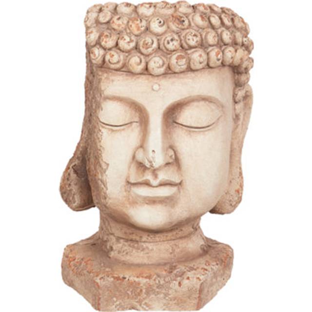 Beliani - Retro Plant Pot Magnesium Indoor Outdoor Planter Buddha Head Sand Beige Butomus