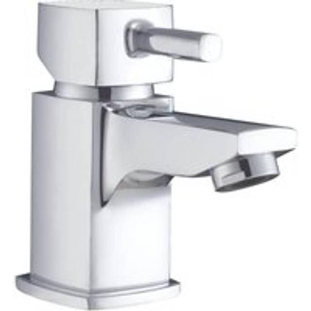 Contemporary Single Lever Mono Basin Mixer Bathroom Sink Tap with Push Button Waste - Chrome